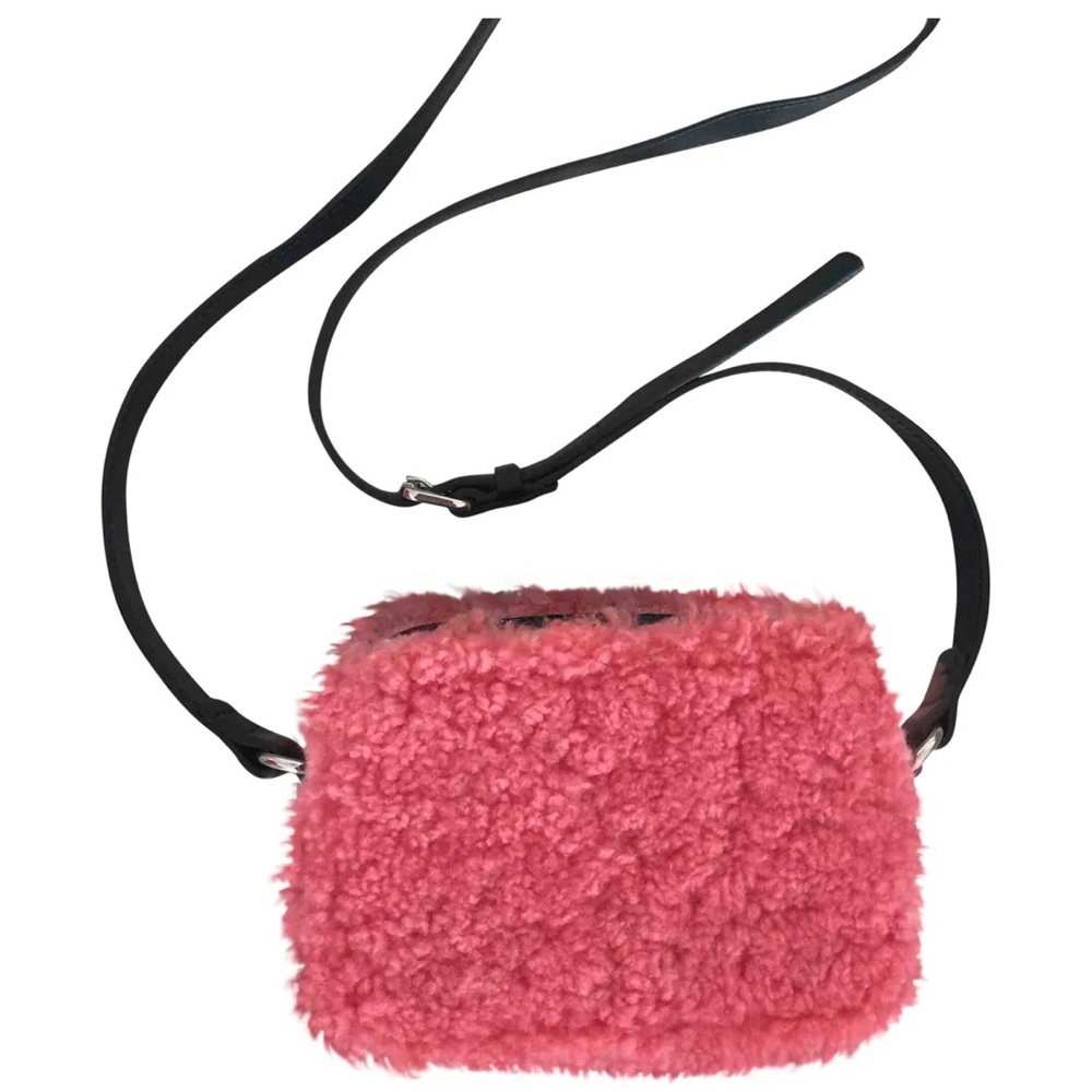 Sandro faux fur and leather purse